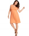 On-trend pleating adds a chic touch to INC's plus size summer sundress!