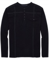 Strapping style: Sean John designs this henley tee with a harness motif.