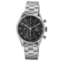 TAG Heuer Men's CAS2110.BA0730 Carrera Black Dial Chronograph Steel Watch