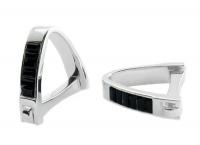 Sterling Silver Black Crystal Wrap Cuff Links Sterling Silver Black Crystal Wrap Cuff Links