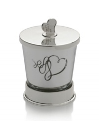 Spark some romance. Loopy hearts accent the silver-plated Love Story candle holder with elegant whimsy, inside and out. Spark some romance. Loopy hearts accent the silver-plated Love Story candle holder with elegant whimsy, inside and out.