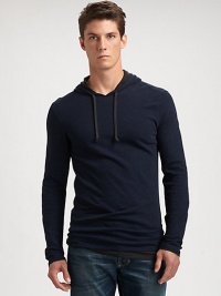 Fashion and functionality are intertwined in this double layered henley, finely crafted in soft, superior cotton for a timeless look.Attached drawstring hoodbullet text here CottonMachine washImported Fashion and functionality are intertwined in this double layered henley, finely crafted in soft, superior cotton for a timeless look.Attached drawstring hoodbullet text here CottonMachine washImported
