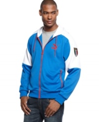 Stand out even when you go casual with this sharp hooded jacket from Puma. Stand out even when you go casual with this sharp hooded jacket from Puma.
