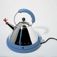 This Michael Graves for Alessi electric kettle in stainless steel with light blue handle and base is a great addition to any home. This Michael Graves for Alessi electric kettle in stainless steel with light blue handle and base is a great addition to any home.