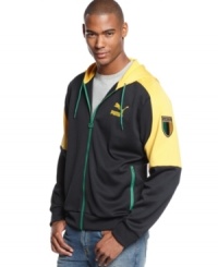 Stand out even when you go casual with this sharp hooded jacket from Puma.