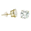Solitaire Stud Earrings Round Cubic Zirconia CZ 14k Yellow Gold Basket 5 mm (1.00 ct.tw.)