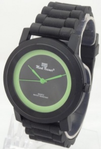 Mark Naimer Designer Quartz Watches All Black Case Green Hands Black Silicon Rubber Band Mark Naimer Designer Quartz Watches All Black Case Green Hands Black Silicon Rubber Band