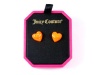 Juicy Couture Dreaming in Color Puffed Heart Stud Earrings Orange