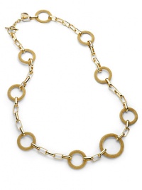 THE LOOKRectangle and mesh circle links18k electroplated gold Logo charmToggle closureTHE MEASUREMENTLength, about 31ORIGINMade in Italy THE LOOKRectangle and mesh circle links18k electroplated gold Logo charmToggle closureTHE MEASUREMENTLength, about 31ORIGINMade in Italy