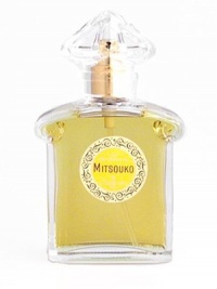 Japanese for mystery, Mitsouko is a combination of softness and spice, beautifully blending top notes of Italian bergamot with hints of rose and jasmine on a woodsy base of spices and subtle fruit accents. Japanese for mystery, Mitsouko is a combination of softness and spice, beautifully blending top notes of Italian bergamot with hints of rose and jasmine on a woodsy base of spices and subtle fruit accents.