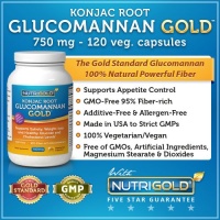 Glucomannan GOLD, Konjac Root Fiber for Weight-loss, 750mg, 120 Vegetarian Capsules Glucomannan GOLD, Konjac Root Fiber for Weight-loss, 750mg, 120 Vegetarian Capsules