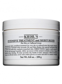 An extremely thick, emollient treatment for very dry or callused areas that require intensive moisturization. Enriched with Avocado Oil and Shea Butter, this special formulation helps to soften and soothe dry, cracked or parched skin. An extremely thick, emollient treatment for very dry or callused areas that require intensive moisturization. Enriched with Avocado Oil and Shea Butter, this special formulation helps to soften and soothe dry, cracked or parched skin.