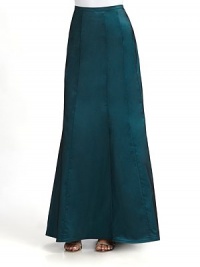 THE LOOKNarrow waistbandSeamed waist Flares at the hem Back zipper with hook-and-eyeTHE FITAbout 43 longTHE MATERIAL49% polyester/44% nylon/7% spandexFully linedCARE & ORIGINDry clean Imported THE LOOKNarrow waistbandSeamed waist Flares at the hem Back zipper with hook-and-eyeTHE FITAbout 43 longTHE MATERIAL49% polyester/44% nylon/7% spandexFully linedCARE & ORIGINDry clean Imported