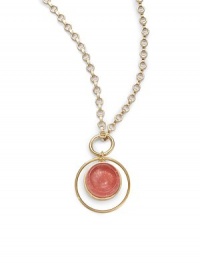 THE LOOKTiered, bull's eye pendantRotating, double-side button detailGlitter-washed water snakeskin accentsConcave resin detailCircle chainGoldplated brass settingLobster claspTHE MEASUREMENTPendant width, about 2Pendant length, about 2.75Length, about 34ORIGINMade in USA THE LOOKTiered, bull's eye pendantRotating, double-side button detailGlitter-washed water snakeskin accentsConcave resin detailCircle chainGoldplated brass settingLobster claspTHE MEASUREMENTPendant width, about 2Pendant length, about 2.75Length, about 34ORIGINMade in USA