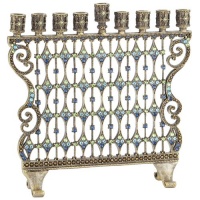 Olivia Riegel Cami Luxury Judaica Heirloom Hanukah Menorah With Swarovski Crystals Olivia Riegel Cami Luxury Judaica Heirloom Hanukah Menorah With Swarovski Crystals