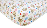 Trend Lab Flannel Crib Sheet, Monkey Print