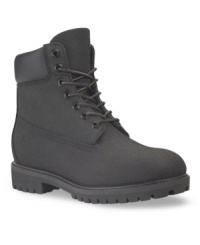 When you're just kicking it, don't worry about causing damage to these rugged scuff-proof Timberland men's boots. The premium leather on this pair of boots for men is also waterproof, so you can feel confident about their durability in all-weather conditions. When you're just kicking it, don't worry about causing damage to these rugged scuff-proof Timberland men's boots. The premium leather on this pair of boots for men is also waterproof, so you can feel confident about their durability in all-weather conditions.