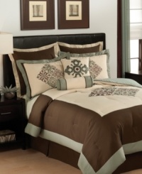 Comforting classic. The Susanne comforter set recreates antique medallion designs to suit the modern palate. Sleek borders and shimmering solids give the ensemble a refined appearance, while detailed embroidery and subtle pintucks anchor the look with grace. Comforting classic. The Susanne comforter set recreates antique medallion designs to suit the modern palate. Sleek borders and shimmering solids give the ensemble a refined appearance, while detailed embroidery and subtle pintucks anchor the look with grace.