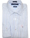 Tommy Hilfiger Men Custom Fit Logo Long Sleeve Striped Shirt