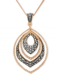 Add some glitter and glam to your look. Genevieve & Grace's pretty graduated teardrop pendant features sparkling marcasite in 18k rose gold over sterling silver. Approximate length: 18 inches. Approximate drop: 1-7/8 inches. Add some glitter and glam to your look. Genevieve & Grace's pretty graduated teardrop pendant features sparkling marcasite in 18k rose gold over sterling silver. Approximate length: 18 inches. Approximate drop: 1-7/8 inches.