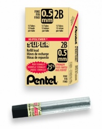 Pentel Super Hi-Polymer Lead Refill, 0.5mm Fine, 2B, 144 Pieces of Lead (C505-2B) Pentel Super Hi-Polymer Lead Refill, 0.5mm Fine, 2B, 144 Pieces of Lead (C505-2B)