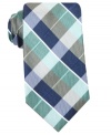 Get tied up in timeless style with this checkered Perry Ellis silk tie.