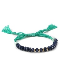 The classic friendship bracelet has officially gone glam. Shashi adds mutli-colored cord and a row of semi-precious beads for a look that's totally bright now. The classic friendship bracelet has officially gone glam. Shashi adds mutli-colored cord and a row of semi-precious beads for a look that's totally bright now.