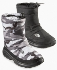 These Nuptse boots from The North Face are quite possibly the planet's warmest, most durable and most comfortable pull-on boot-suitable for everyday casual wear, inside and out. These Nuptse boots from The North Face are quite possibly the planet's warmest, most durable and most comfortable pull-on boot-suitable for everyday casual wear, inside and out.