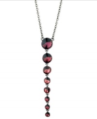 Purple proves to be quite pleasing in this Y-shaped necklace from GUESS. Crafted from hematite-tone mixed metal, the necklace's glass crystal stones dazzle. Item comes packaged in a signature GUESS Gift Box. Approximate length: 18 inches + 2-inch extender. Approximate drop: 4 inches. Purple proves to be quite pleasing in this Y-shaped necklace from GUESS. Crafted from hematite-tone mixed metal, the necklace's glass crystal stones dazzle. Item comes packaged in a signature GUESS Gift Box. Approximate length: 18 inches + 2-inch extender. Approximate drop: 4 inches.