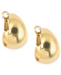 Bigger and bolder, Anne Klein bolsters the hoop earring with this pair. It's crafted from gold-tone mixed metal and features a wider band for even more style. Approximate diameter: 3/4 inch. Bigger and bolder, Anne Klein bolsters the hoop earring with this pair. It's crafted from gold-tone mixed metal and features a wider band for even more style. Approximate diameter: 3/4 inch.