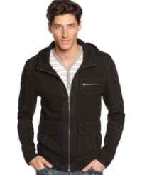 Add some cool to your casual look with this zip front hoodie from INC International Concepts. Add some cool to your casual look with this zip front hoodie from INC International Concepts.