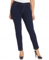 Featuring an elastic waist, Seven7 Jeans masterfully mixes the style of plus size skinny jeans with the comfort of sweats.