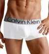 Calvin Klein Men's Steel Micro Low Rise Trunk, White, Medium