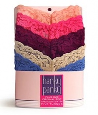 Hanky Panky Signature Lace Original Rise Thong 5-Pack Plus Size, One Size, Lady Classic Hanky Panky Signature Lace Original Rise Thong 5-Pack Plus Size, One Size, Lady Classic