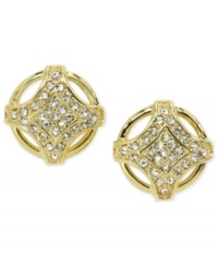 City by City looks on the bright side with this set of stud earrings. Crafted from gold-tone mixed metal, the pair features shimmering glass accents to bring some sparkle to the evening. Approximate diameter: 1/2 inch. City by City looks on the bright side with this set of stud earrings. Crafted from gold-tone mixed metal, the pair features shimmering glass accents to bring some sparkle to the evening. Approximate diameter: 1/2 inch.