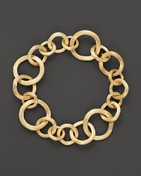Beautifully textured 18K yellow gold links make a striking statement. By Marco Bicego. Beautifully textured 18K yellow gold links make a striking statement. By Marco Bicego.