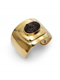 THE LOOKOval druzy accentGoldplated brass settingTHE MEASUREMENTWidth, about 2ORIGINMade in USA THE LOOKOval druzy accentGoldplated brass settingTHE MEASUREMENTWidth, about 2ORIGINMade in USA
