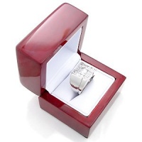Luxurious Cherry Wooden Leather Ring Gift Box
