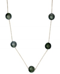 Add a hint of heirloom charm. EFFY Collection's luxe five-station necklace features cultured Tahitian pearls (9-10 mm) strung from a delicate 14k gold chain. Approximate length: 18 inches. Add a hint of heirloom charm. EFFY Collection's luxe five-station necklace features cultured Tahitian pearls (9-10 mm) strung from a delicate 14k gold chain. Approximate length: 18 inches.