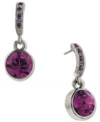 Freshen your look with vibrant color. These drop earrings from 2028 flaunt faceted fuchsia czech stones set in silver tone mixed metal. Approximate drop length: 1 inch. Approximate drop diameter: 1/4 inch. Freshen your look with vibrant color. These drop earrings from 2028 flaunt faceted fuchsia czech stones set in silver tone mixed metal. Approximate drop length: 1 inch. Approximate drop diameter: 1/4 inch.