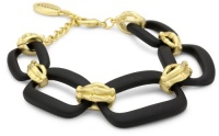 T Tahari Bamboo Black and Gold Link Bracelet T Tahari Bamboo Black and Gold Link Bracelet