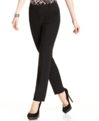 A smooth silhouette is just what you'll get from Calvin Klein's slimming pants. The shorter inseam makes a great showcase for pretty pumps or sleek flats. A smooth silhouette is just what you'll get from Calvin Klein's slimming pants. The shorter inseam makes a great showcase for pretty pumps or sleek flats.