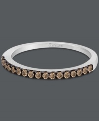 Subtle, sumptuous sparkle. This stylish stackable ring by Le Vian boasts richly-hued chocolate diamonds (1/5 ct. t.w.) in a chic pave setting. Crafted in 14k white gold. Subtle, sumptuous sparkle. This stylish stackable ring by Le Vian boasts richly-hued chocolate diamonds (1/5 ct. t.w.) in a chic pave setting. Crafted in 14k white gold.