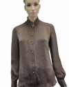 Roberto Cavalli Silk Button Down Blouse 40 Brown