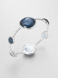 From the Wonderland Collection. Round faceted indigo doublet stations in various sizes set on a hammered sterling silver bangle. Indigo doubletSterling silverDiameter, about 2.5Slip-on styleImported From the Wonderland Collection. Round faceted indigo doublet stations in various sizes set on a hammered sterling silver bangle. Indigo doubletSterling silverDiameter, about 2.5Slip-on styleImported