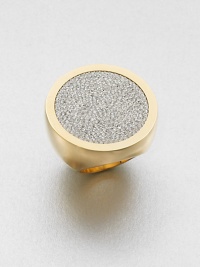 A stunning piece with pavé rhinestones on a large circular design. Glass stonesIon-plated steelWidth, about 1.12Imported A stunning piece with pavé rhinestones on a large circular design. Glass stonesIon-plated steelWidth, about 1.12Imported