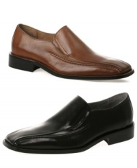 Do you need men's dress shoes that are ready to tackle your most demanding wardrobe needs? This versatile pair of men's loafers features a sleek, low-profile design with a bike toe, stitched seam detail at the sides, and a gore closure. Leather lining, rubber sole. Imported. Do you need men's dress shoes that are ready to tackle your most demanding wardrobe needs? This versatile pair of men's loafers features a sleek, low-profile design with a bike toe, stitched seam detail at the sides, and a gore closure. Leather lining, rubber sole. Imported.