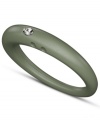 Stackable style with a hint of sparkle! DUEPUNTI's unique ring is crafted from grey-hued silicone with a round-cut diamond accent. Set in silver. Ring Size Small (4-6), Medium (6-1/2-8) and Large (8-1/2-10)