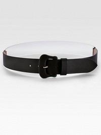 EXCLUSIVELY AT SAKS.COM. Luxurious leather belt is finished off with a sophisticated buckle and structured lucite back.About 1.5 wideMade in Italy EXCLUSIVELY AT SAKS.COM. Luxurious leather belt is finished off with a sophisticated buckle and structured lucite back.About 1.5 wideMade in Italy