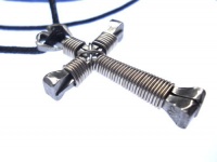 Titanium (Light Grey) Horseshoe Nail Cross Necklace Titanium (Light Grey) Horseshoe Nail Cross Necklace